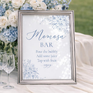 Blue Baby Dusche Momosa Bar Poster