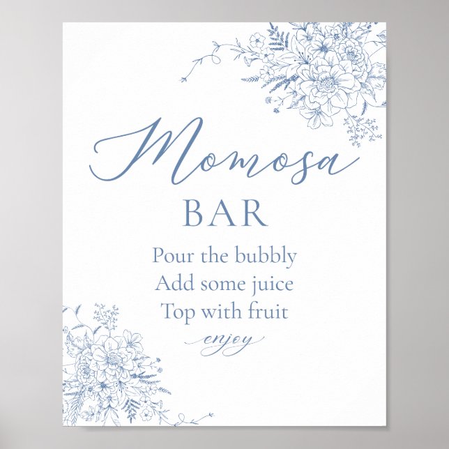 Blue Baby Dusche Momosa Bar Poster (Vorne)