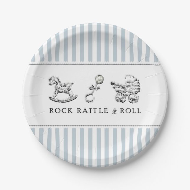 Blue Baby Dusche Pappteller (Vorderseite)