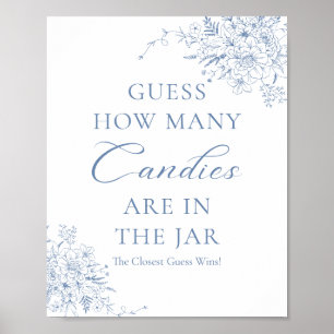 Blue Baby Dusche schätzt wie viele Candies Poster