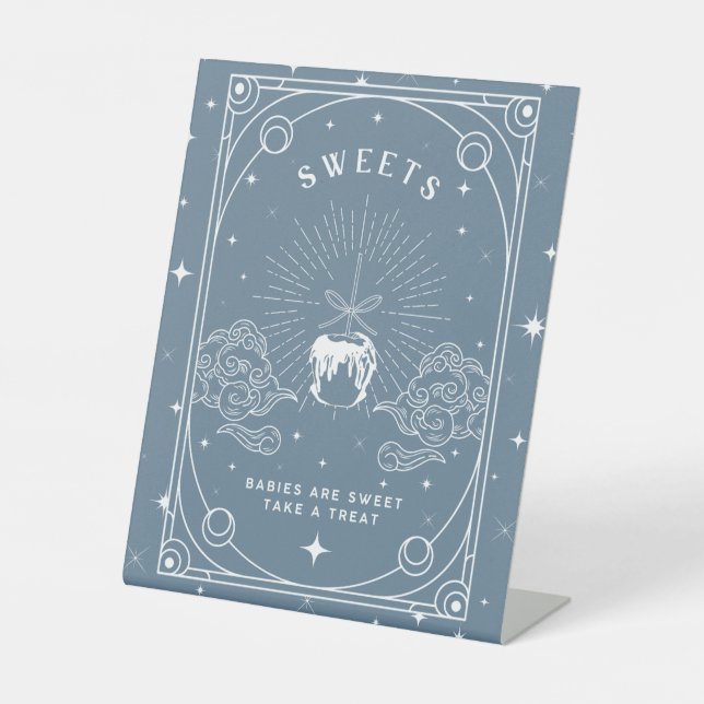 Blue Baby Dusche Sweet Dessert Table Sockelschild (Vorderseite)