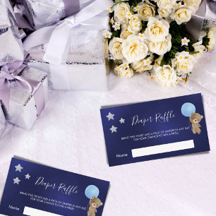 Blue Baby Dusche Teddy Junge Preisgeld verlosen Begleitkarte