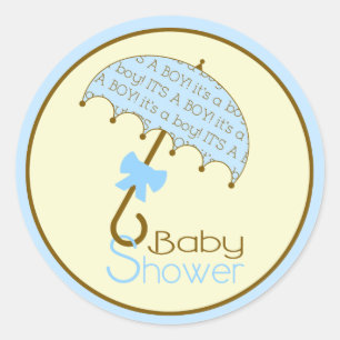 Blue Baby Dusche Umbrella Sticker