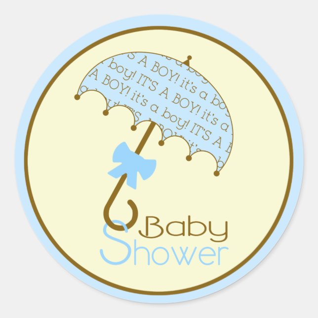 Blue Baby Dusche Umbrella Sticker (Vorderseite)