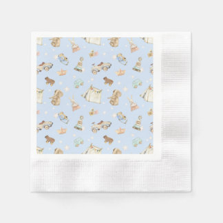 Blue Baby Dusche Vintag Toys Coin Cocktail Serviette