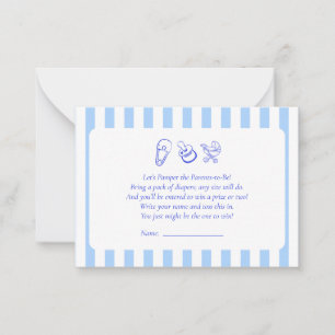 Blue Baby Duwer Windschutzscheibe Raffle Game Plat Mitteilungskarte