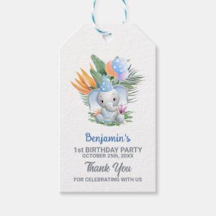 Blue Baby Elephant 1. Geburtstag Vielen Dank Geschenkanhänger