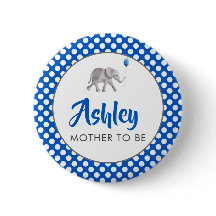 Blue Baby Elephant Baby Showname Button