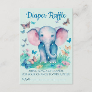 Blue Baby Elephant Babydusche Windelwanne Begleitkarte