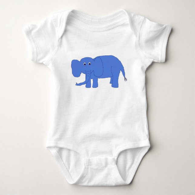Blue Baby Elephant Bekleidung Strampler (Vorderseite)