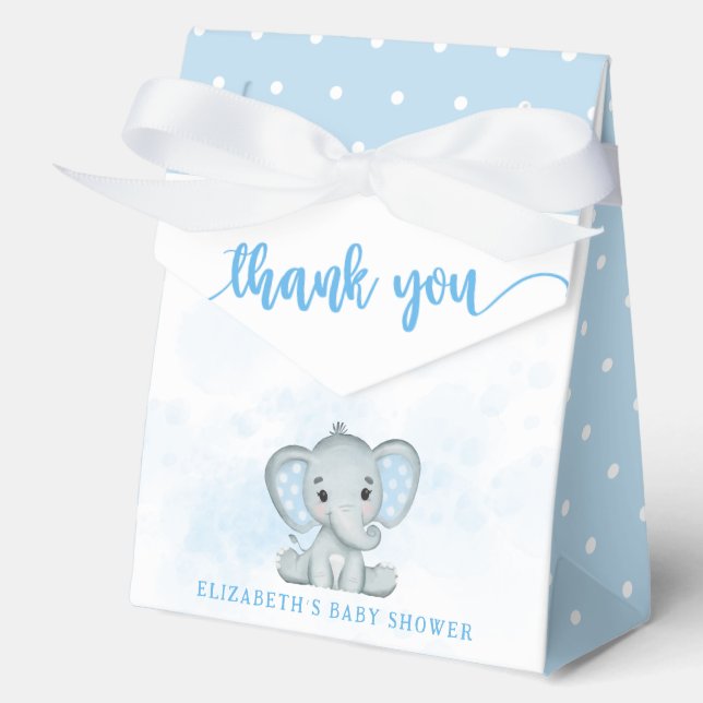 Blue Baby Elephant Little Peanut Baby Dusche Geschenkschachtel (Vorderseite)