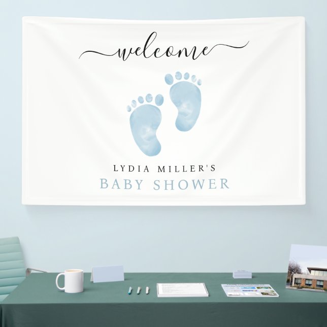 Blue Baby Feet Baby Dusche Begrüßung Baby Baby Boy Banner (Messe)
