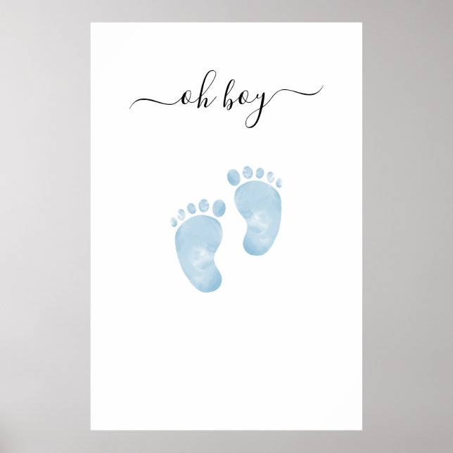 Blue Baby Feet Baby Dusche Begrüßung Baby Baby Boy Poster (Vorne)