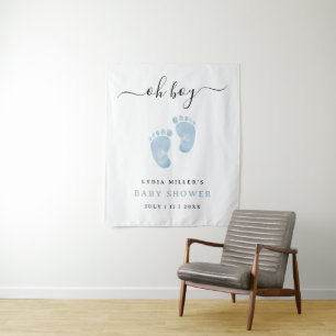 Blue Baby Feet Baby Dusche Begrüßung Baby Baby Boy Wandteppich