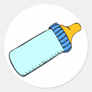 Blue Baby Flasche Runder Aufkleber