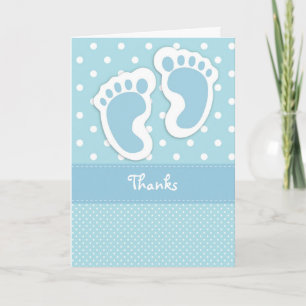 Blue Baby Foot Print Dankeschön Card Dankeskarte