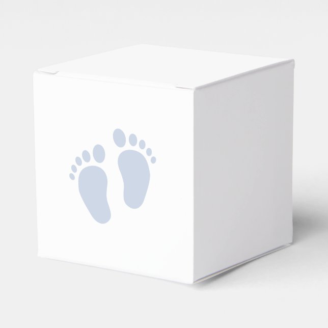 Blue Baby Footprint | Baby Boy Geschenkschachtel (Vorderseite)