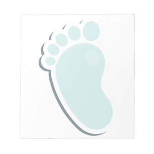 Blue Baby Footprint Baby Dusche Notizblock
