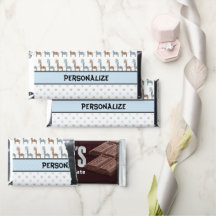 Blue Baby Giraffe Monogram Hershey Bar Favoriten