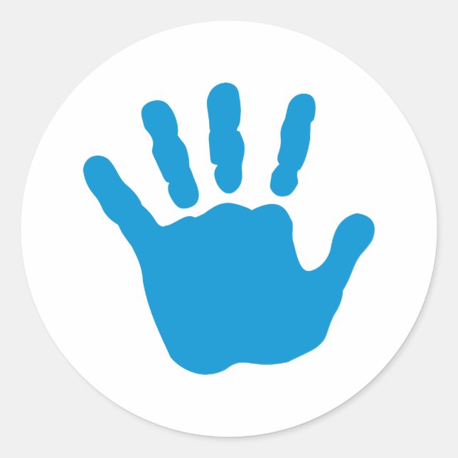 Blue-Baby-Hand Runder Aufkleber (Vorderseite)