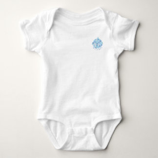 Blue Baby Head Pattern Baby Boy Strampler
