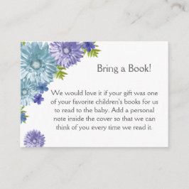 Blue Baby in Bloom Brunch Dusche bringen ein Buch Begleitkarte