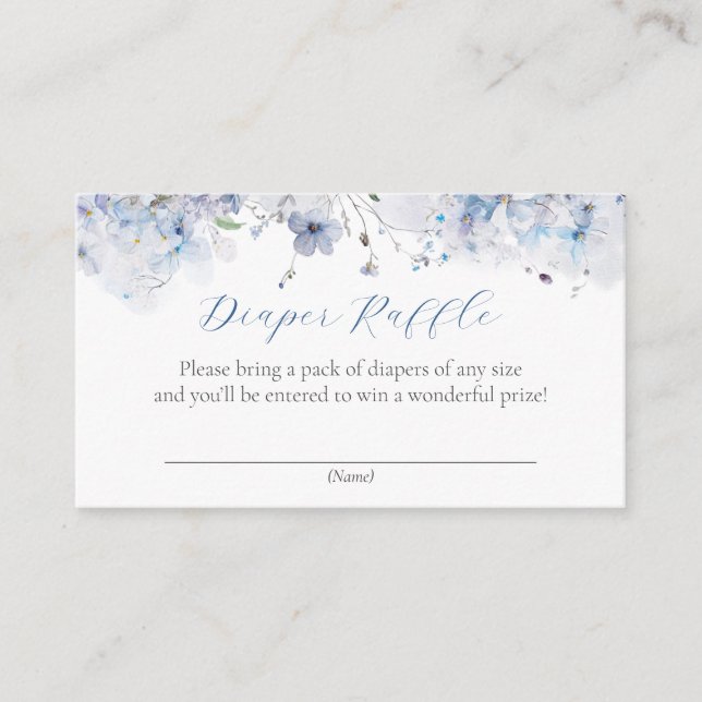 Blue Baby in Bloom Diaper Raffle Ticket Begleitkarte (Vorderseite)