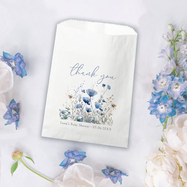 Blue Baby in Bloom Floral Wildblume Babydusche Geschenktütchen (Von Creator hochgeladen)
