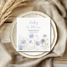 Blue Baby In Bloom Wildflower Boy Baby Shower
