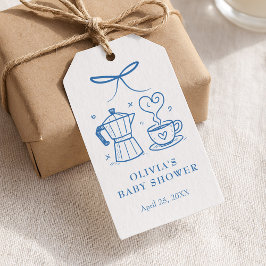 Blue Baby is Brewing Coffee Favor Tag Geschenkanhänger