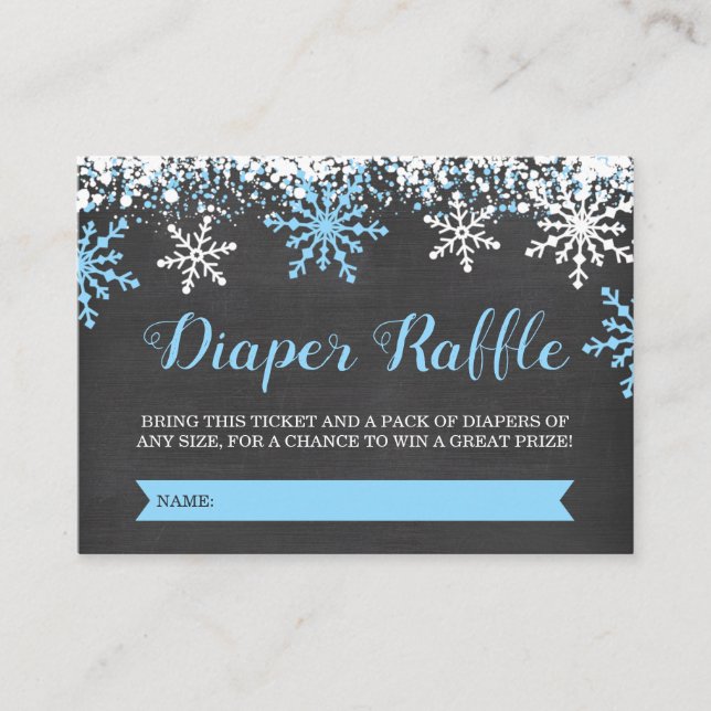 Blue Baby It's Cold Outside Diaper Raffle Ticket Begleitkarte (Vorderseite)