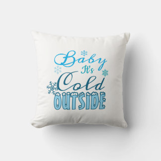 Blue Baby It's Cold Outside Winter Snowflak Kissen