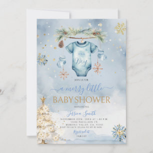 Blue Baby Kleidung Winter Es ist eine Baby-Dusche Einladung