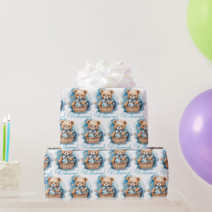 Blue Baby Kleinkind Teddy Bear Geschenkpapier