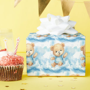 Blue Baby Kleinkind Teddy Bear Geschenkpapier