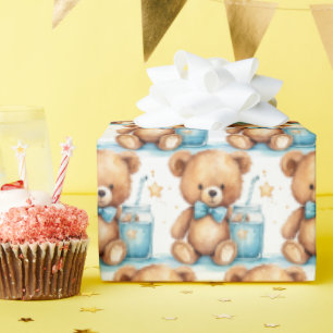 Blue Baby Kleinkind Teddy Bear Geschenkpapier