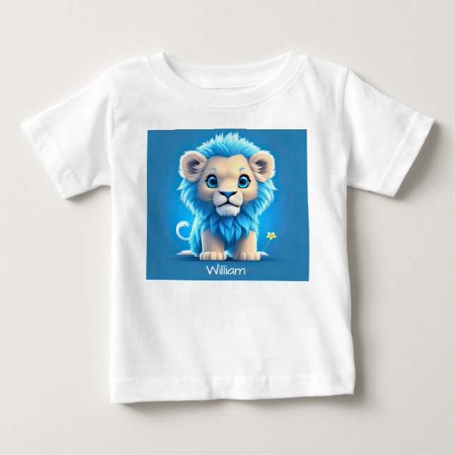 Blue Baby Lion für Löwenliebhaber T-shirt (Vorderseite)