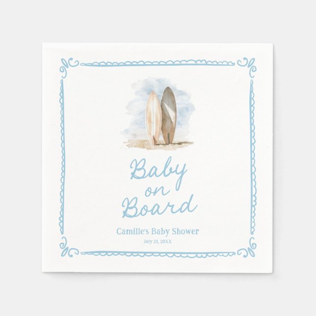 Blue Baby on Board Beach Baby Dusche Serviette (Vorderseite)