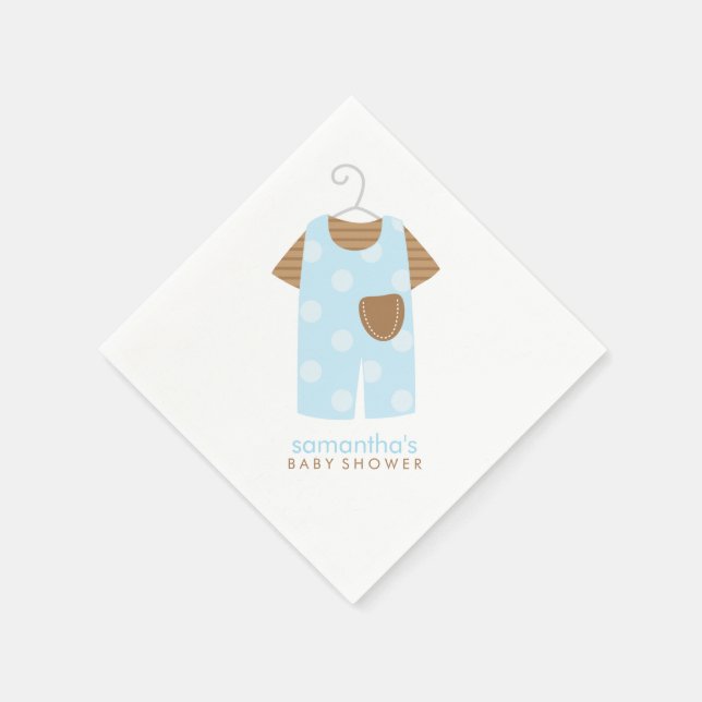 Blue Baby Outfit Baby Dusche Serviette (Ecke)
