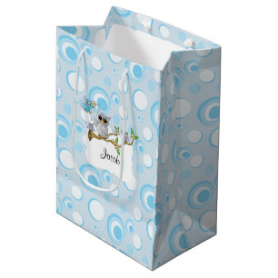 Blue Baby Owl Baby Dusche Mittlere Geschenktüte