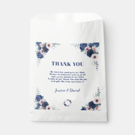 Blue Baby-Q Floral Rose Pastel GRILLEN Baby Shower Geschenktütchen