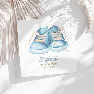 Blue Baby Shoes Baby Shower Napkins Serviette