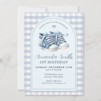 Blue Baby Shoes Boy Kariert Arch Erster Geburtstag
