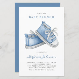Blue Baby Shoes Es ist eine Boy Baby Brunch Einlad