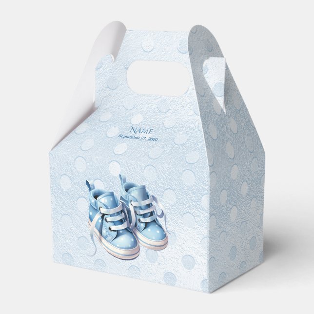 Blue Baby Shoes Favor Box Geschenkschachtel (Vorderseite)