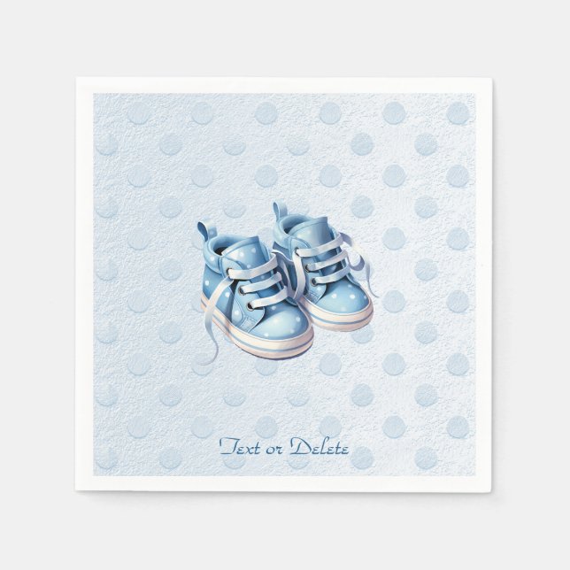 Blue Baby Shoes Napkins Serviette (Vorderseite)