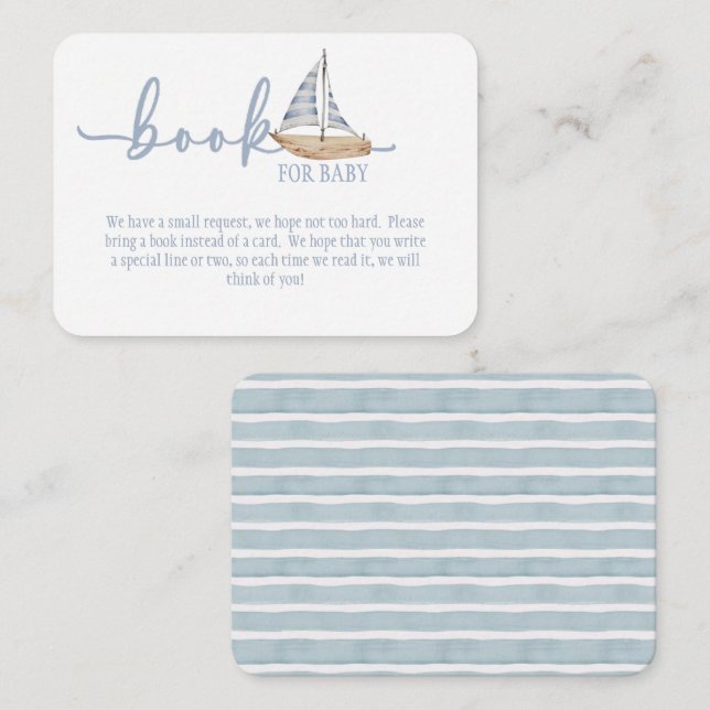 Blue Baby Showbook für Baby Enclosure Card Begleitkarte (Vorne/Hinten)