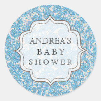 Blue Baby Showdusche Dessert Tafelmarke Etikett Au Runder Aufkleber