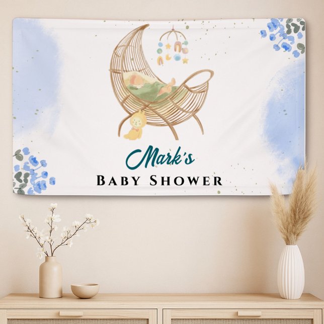 Blue Baby Shower Banner – Custom Name & Event  (Von Creator hochgeladen)