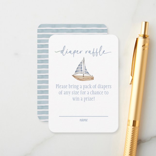 Blue Baby Shower Book for Baby Card Begleitkarte (Vorderseite/Rückseite Beispiel)